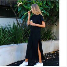 Load image into Gallery viewer, women  Polyester  Casual  Straight  Solid  dress  Full  Ankle-Length  dress  Regular  Natural  shein  dress
