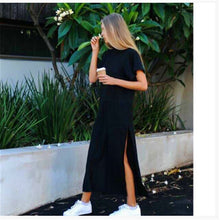 Load image into Gallery viewer, women  Polyester  Casual  Straight  Solid  dress  Full  Ankle-Length  dress  Regular  Natural  shein  dress