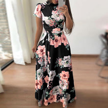 Load image into Gallery viewer, Ladies Torridity Fashion    Sleeve Maxi Dress Women Colorblock  Waist Dress