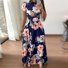 Load image into Gallery viewer, Ladies Torridity Fashion    Sleeve Maxi Dress Women Colorblock  Waist Dress